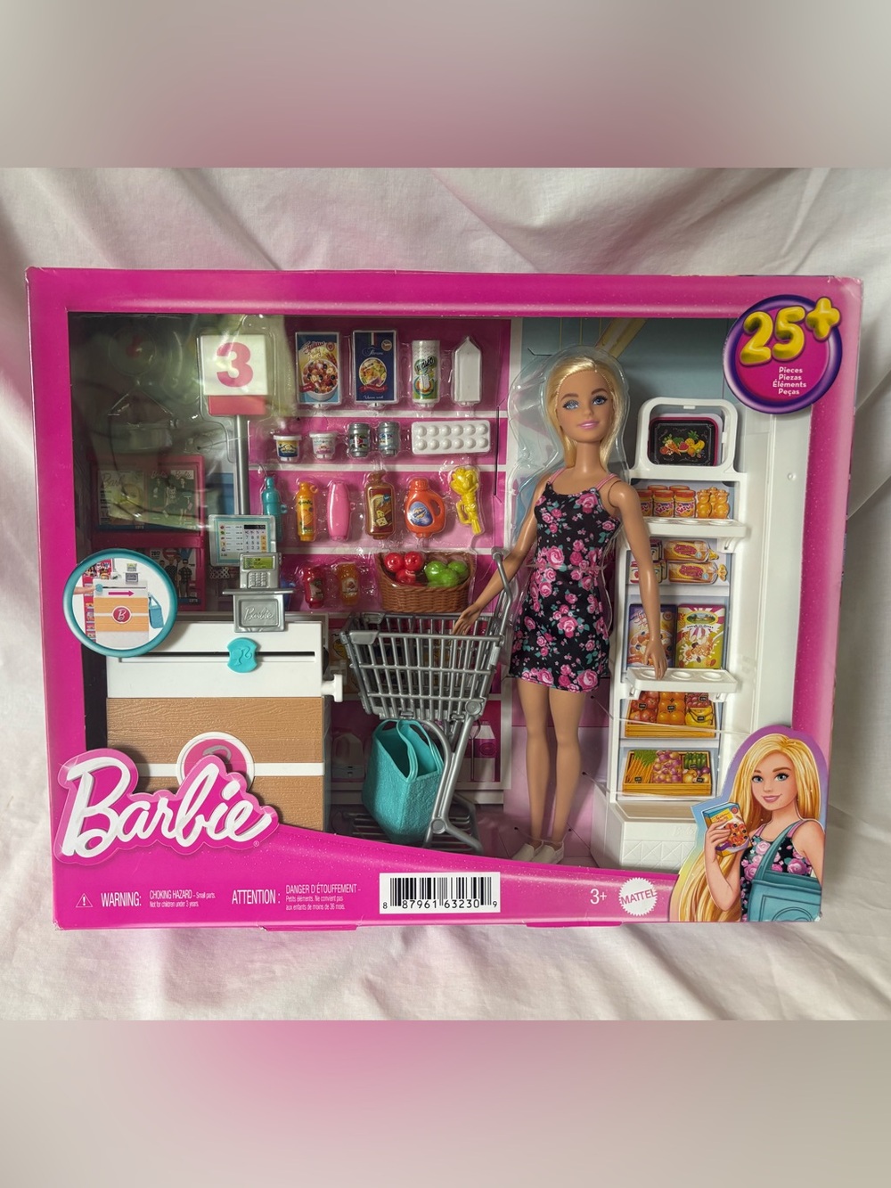 New BARBIE Supermarket Groceries Doll Play Set ~ 25 pieces ~ 2024